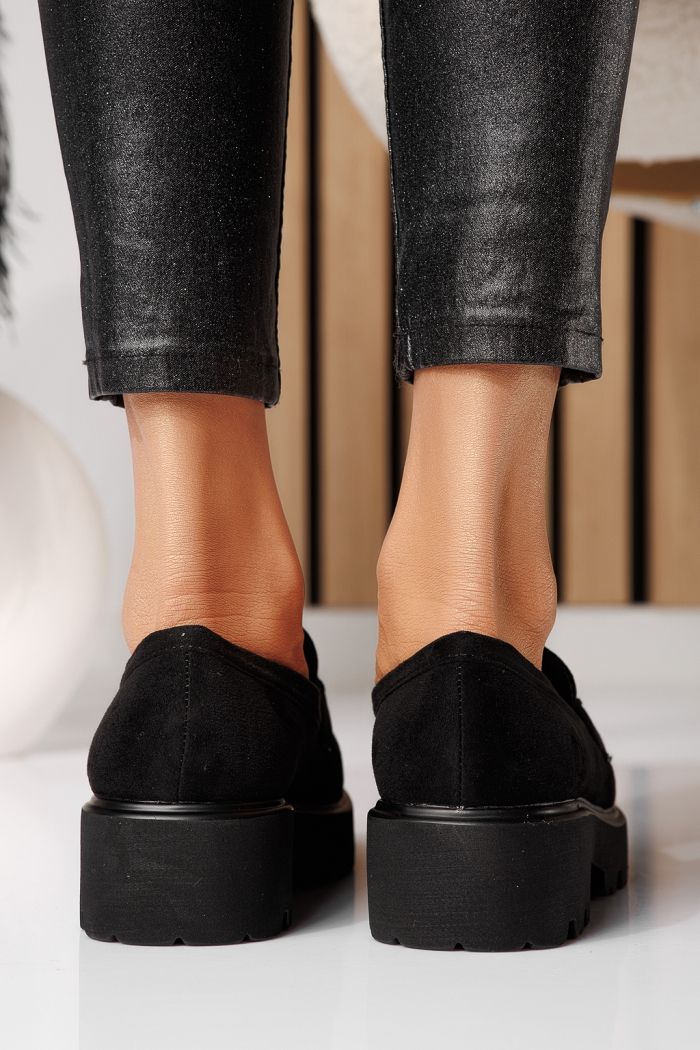 Elara Női Alkalmi Cipő Fekete Velúr Ökológiai Bőrből #25127