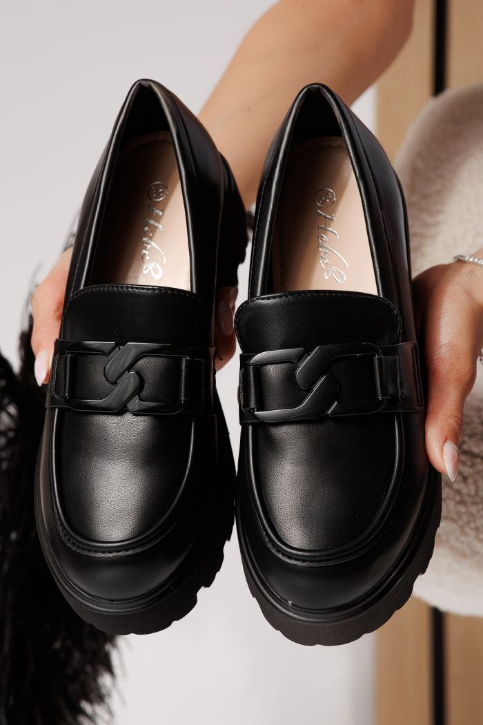 Elara Női Alkalmi Cipő Fekete Ökológiai Bőrből #25128