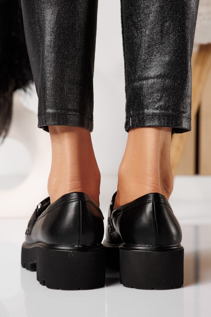 Thalia Női Alkalmi Cipő Fekete Ökológiai Bőrből #25130