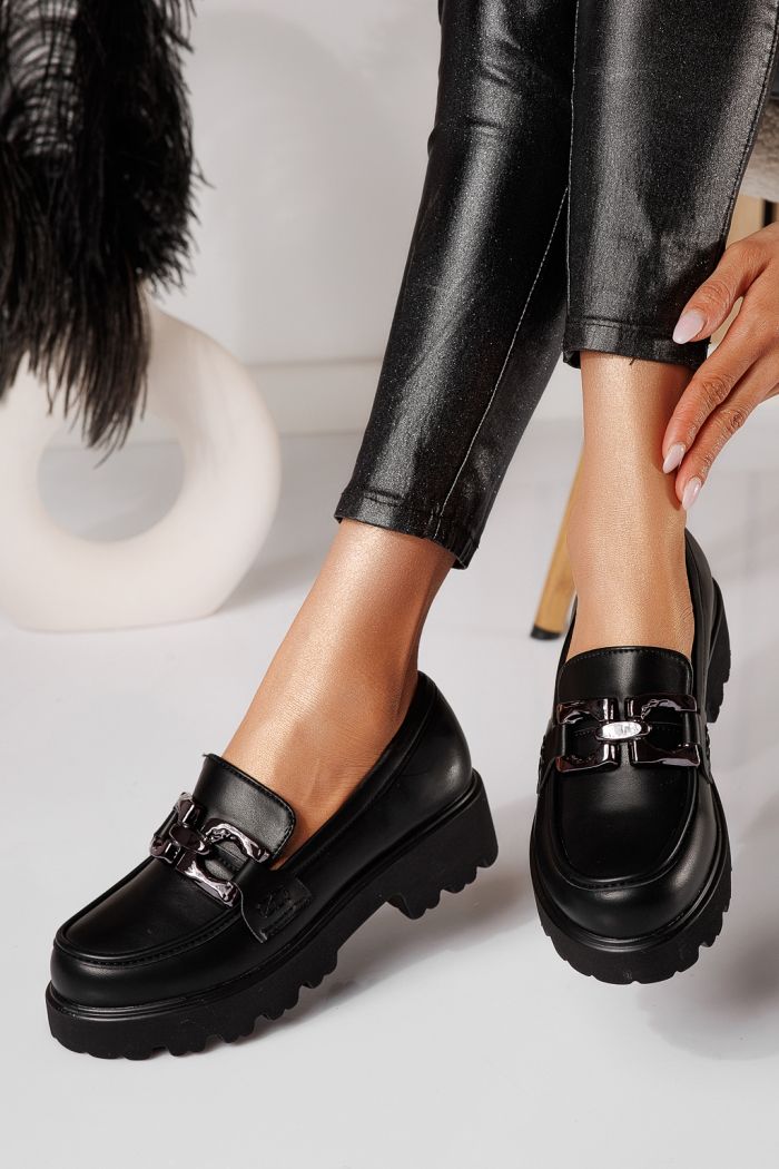 Thalia Női Alkalmi Cipő Fekete Ökológiai Bőrből #25130