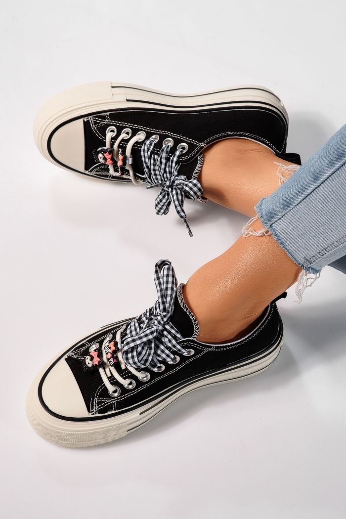 Női fekete Amelia textil tornacipő #25236