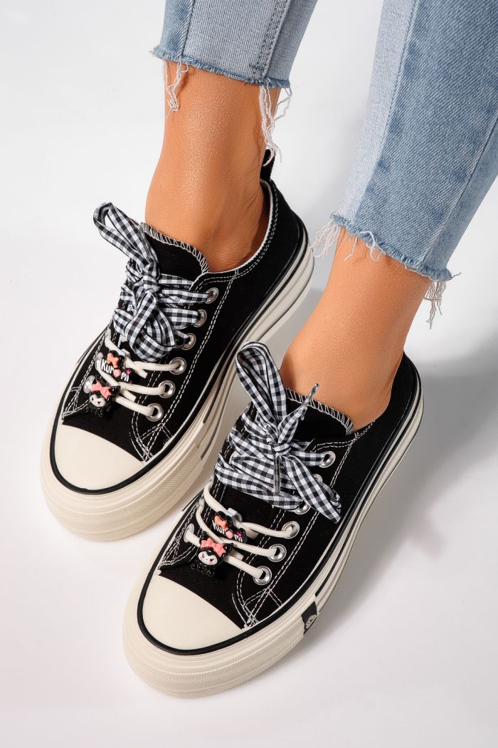 Női fekete Amelia textil tornacipő #25236