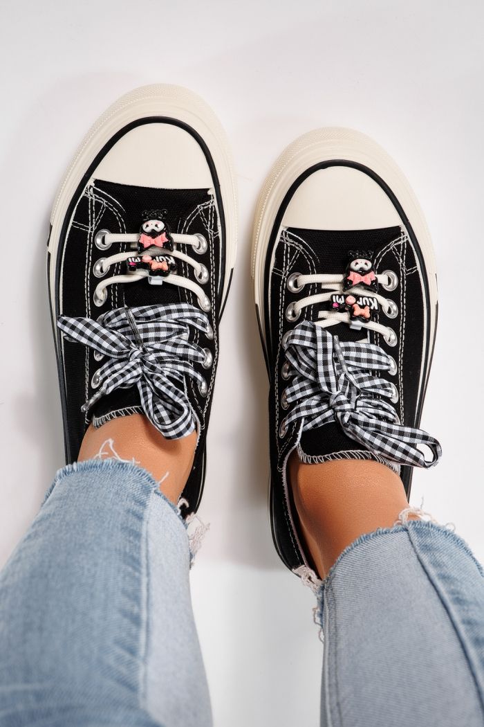 Női fekete Amelia textil tornacipő #25236