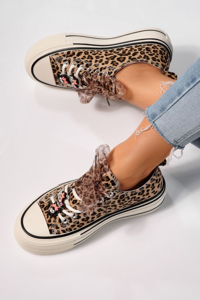 Női leopárd textil tornacipő Amelia #25237