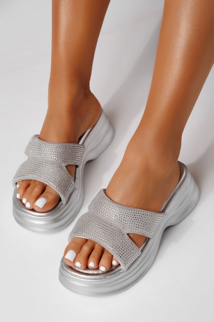 Női papucsok szürke öko velúrból készült Brisa #25207