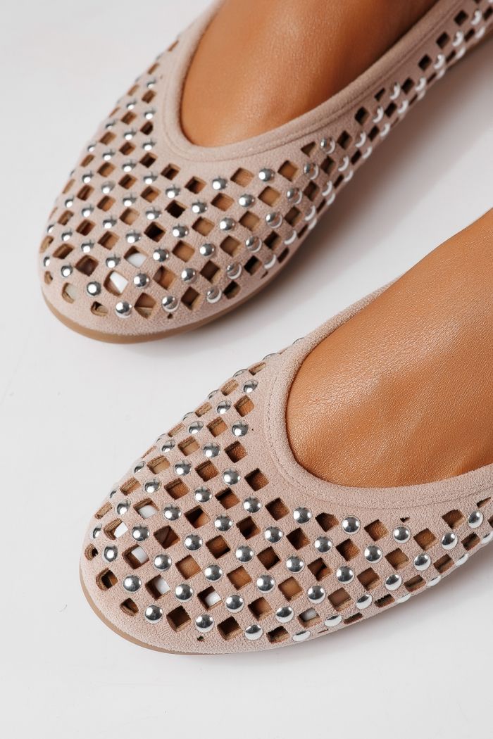 Női balettcipők rózsaszín öko bőrből készült Diamond #25118