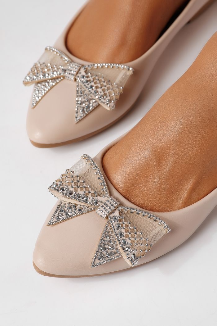 Női balettcipők rózsaszín öko bőrből készült Linnea #25114