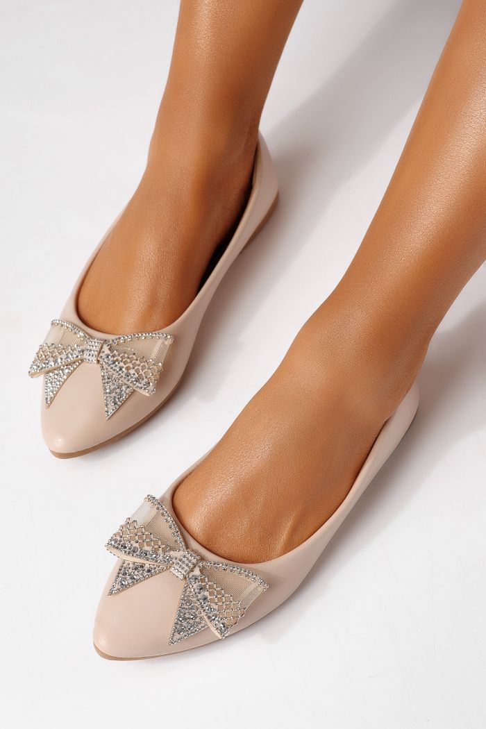 Balerini dama roz din piele ecologica Linnea #25114