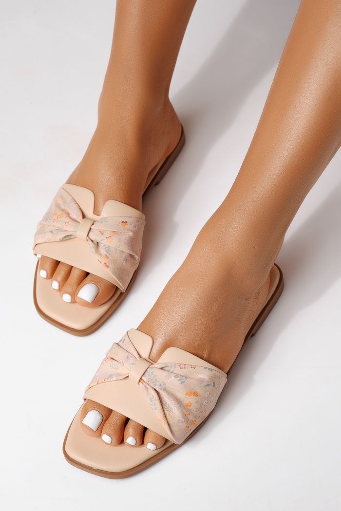 Női papucsok bézs öko velúrból készült Valeria #25056