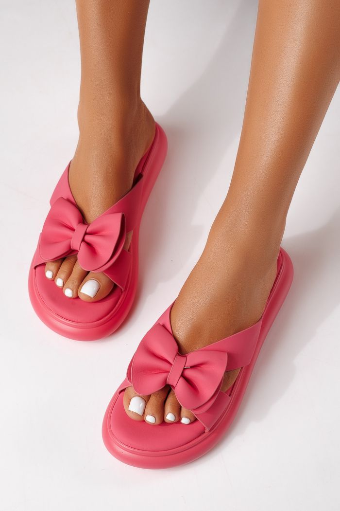 Női papucsok rózsaszín öko bőrből készült Lorena #25044