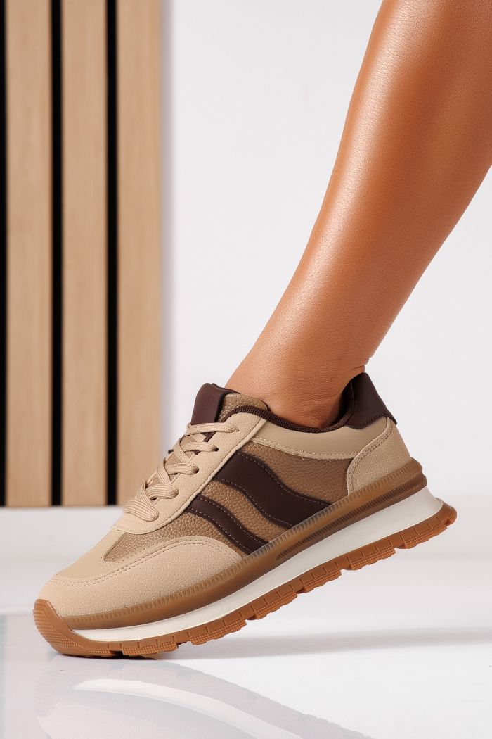 Női sportcipők khaki öko bőrből készült Ottilie #25492