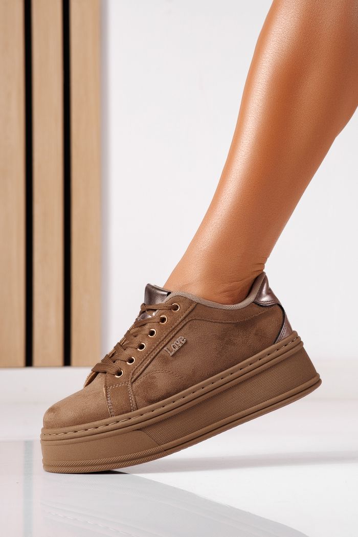 Női sportcipők khaki öko velúrból készült Azaria #25456