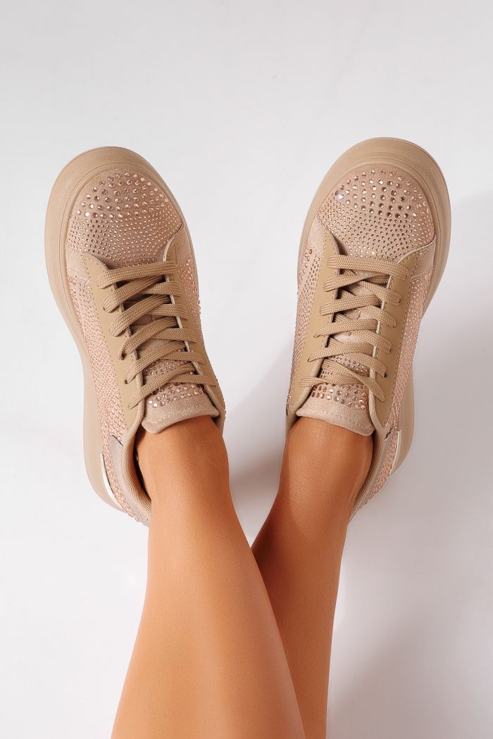 Női sportcipők khaki öko velúrból készült Lark #25476