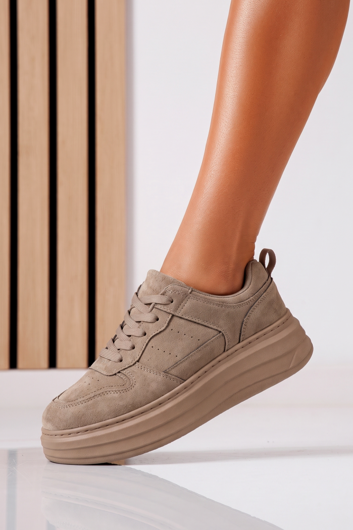 Női sportcipők khaki öko velúrból készült Lyra #25562