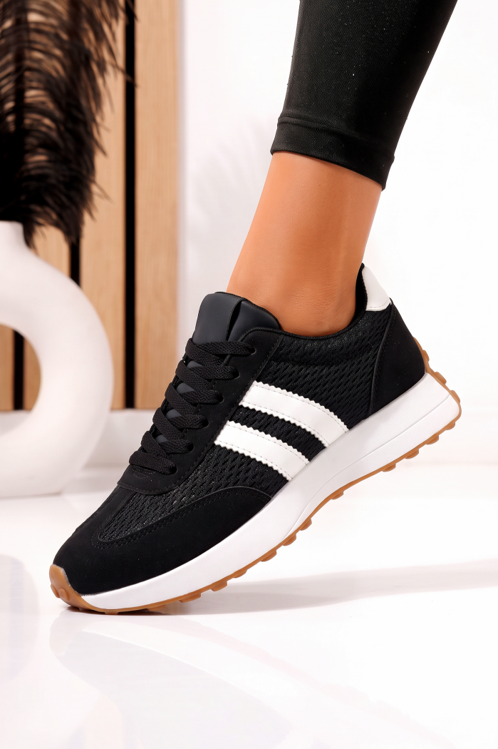 Női sportcipők fekete textil anyagból készült Aurora #30041