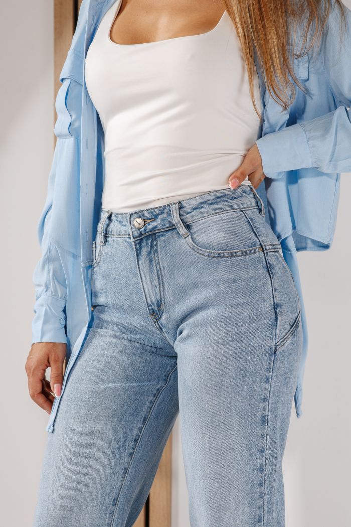 Női Wide Leg farmernadrágok Azalea kék #A1428