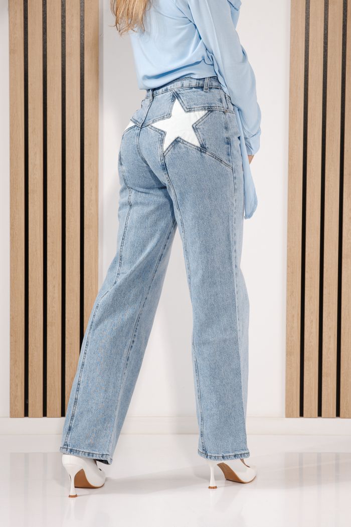 Női Wide Leg farmernadrágok Azalea kék #A1428