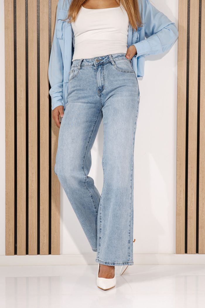 Női Wide Leg farmernadrágok Azalea kék #A1428