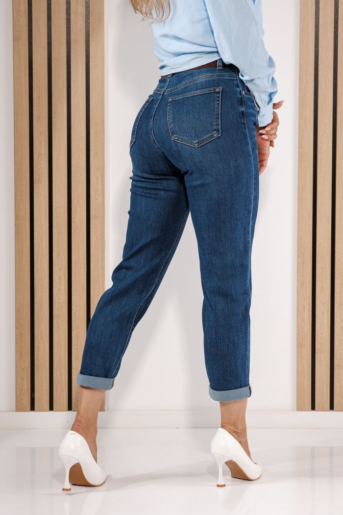 Női Mom Fit farmernadrágok Azura kék #A1443