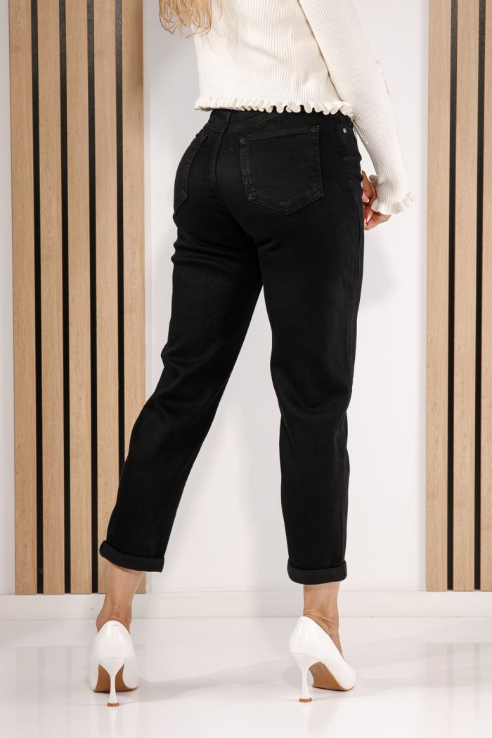 Női Mom Fit farmernadrágok Livia fekete #A1442