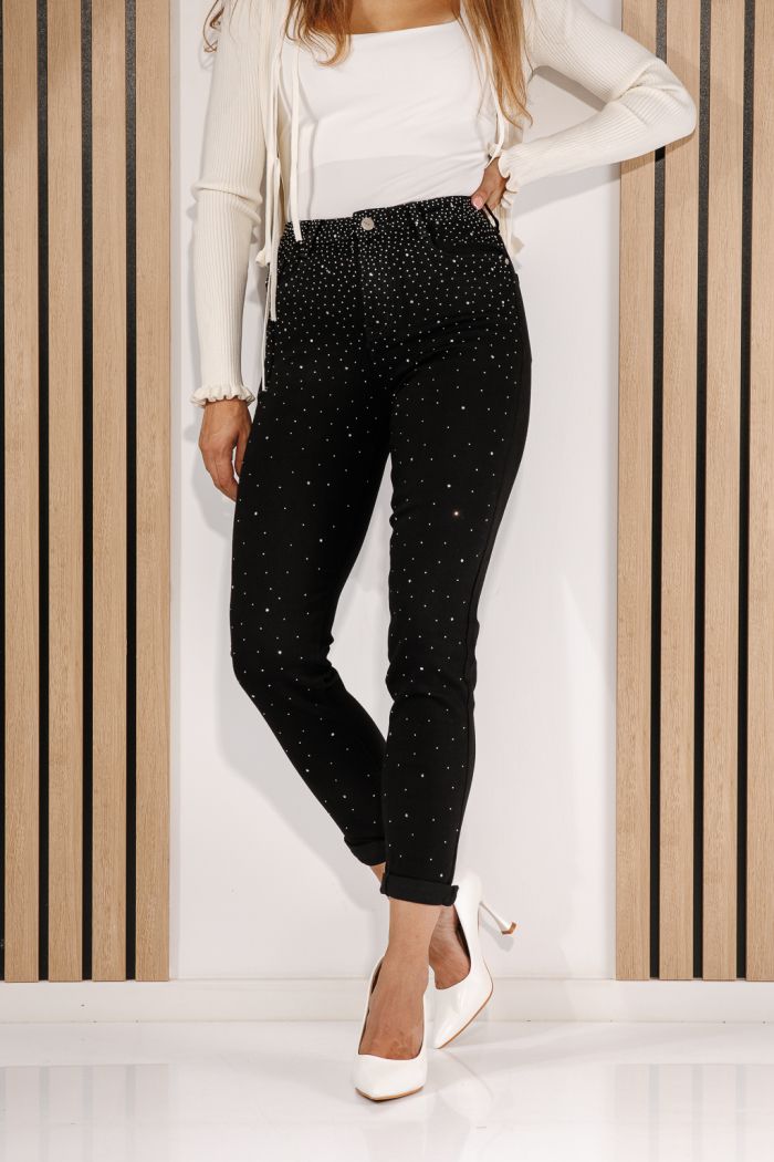 Női Mom Fit farmernadrágok Mariel fekete #A1427