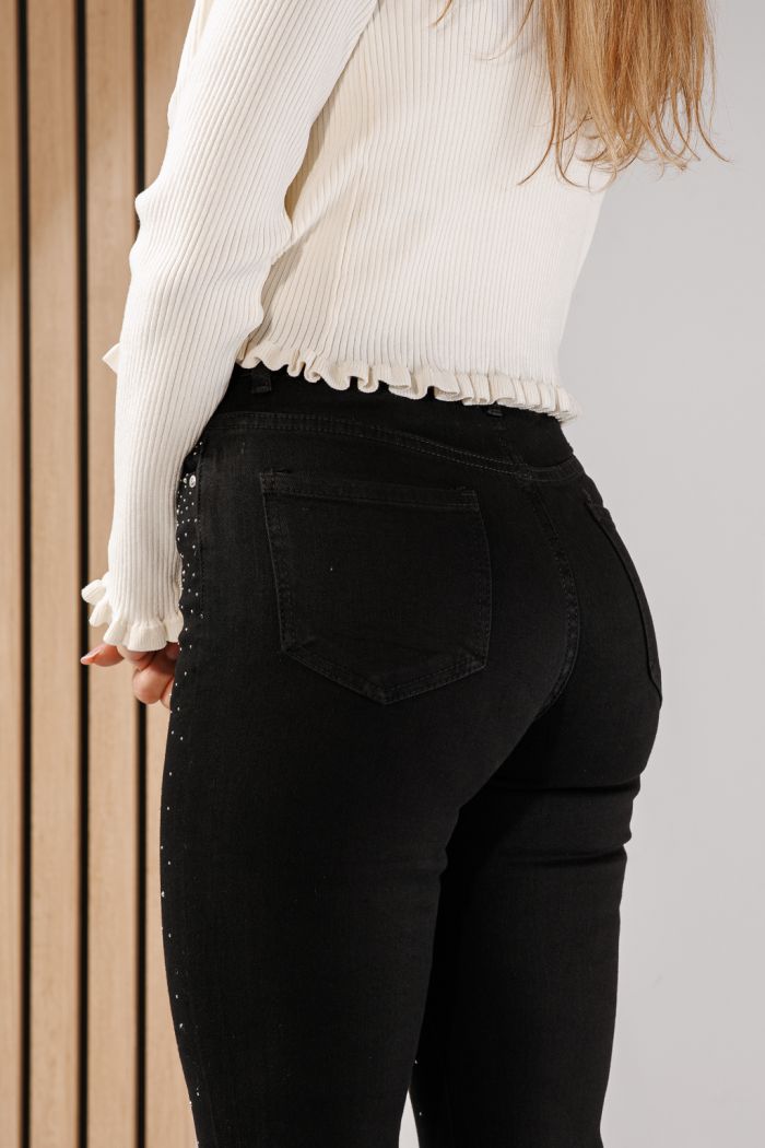 Női Mom Fit farmernadrágok Mariel fekete #A1427
