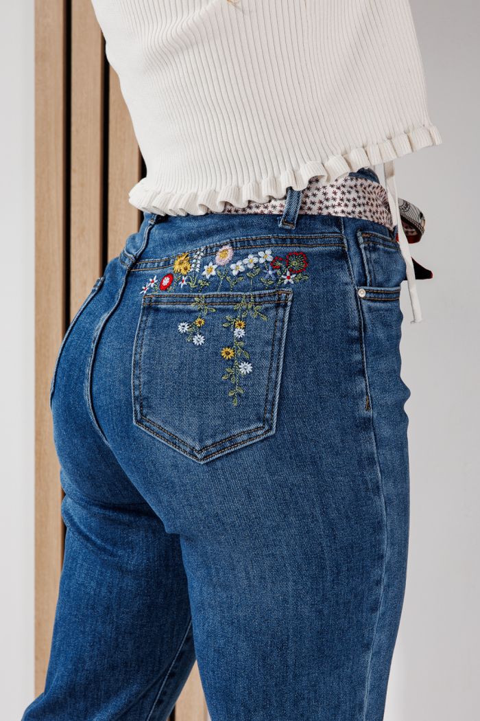 Női Baggy Fit Farmernadrágok Roni Kék #A1455