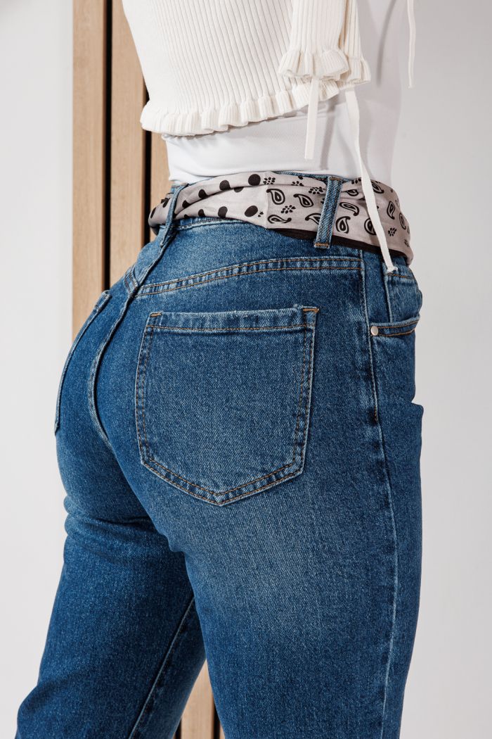 Női Wide Leg Farmernadrágok Oria Kék #A1466