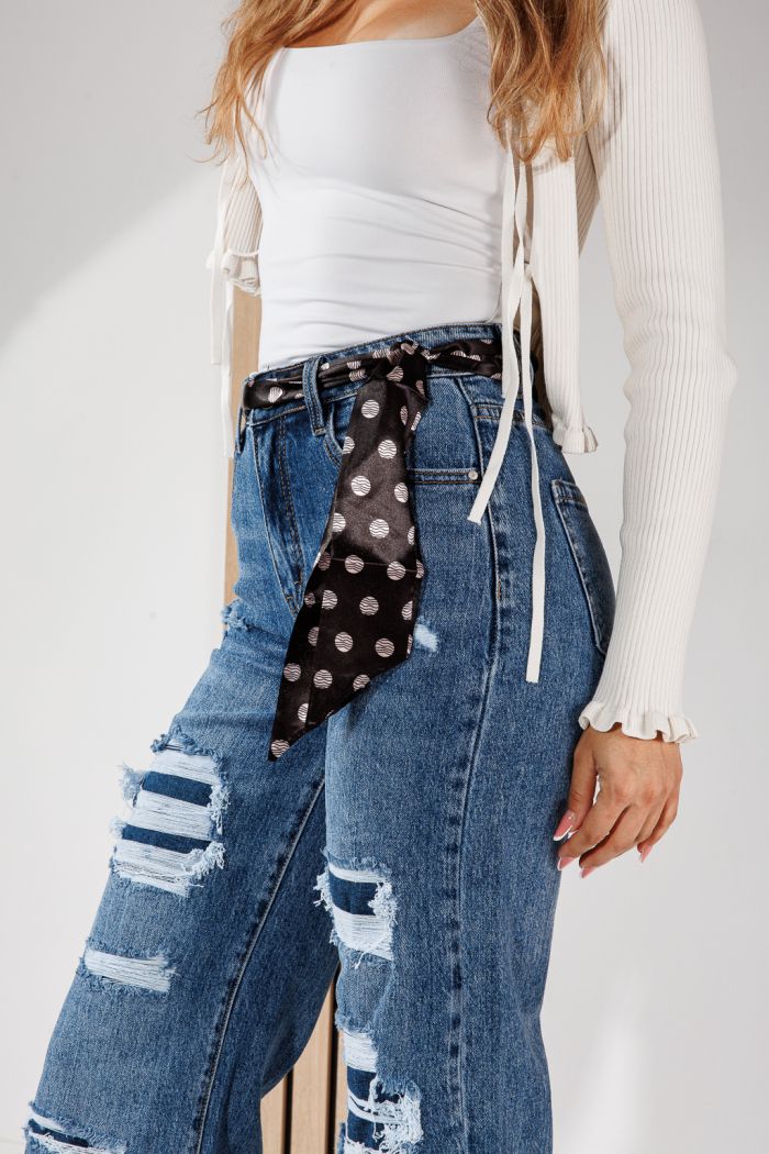 Női Wide Leg Fit Farmernadrágok Dana Kék #A1456