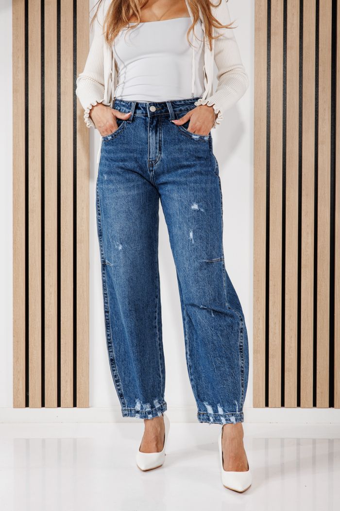 Női Loose Fit Farmernadrágok Noa Kék #A1450