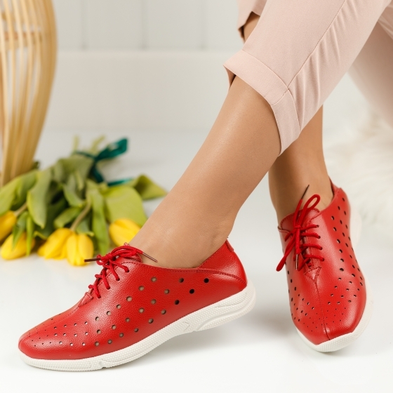 Természetes bőr cipő Piros Anda #1241M