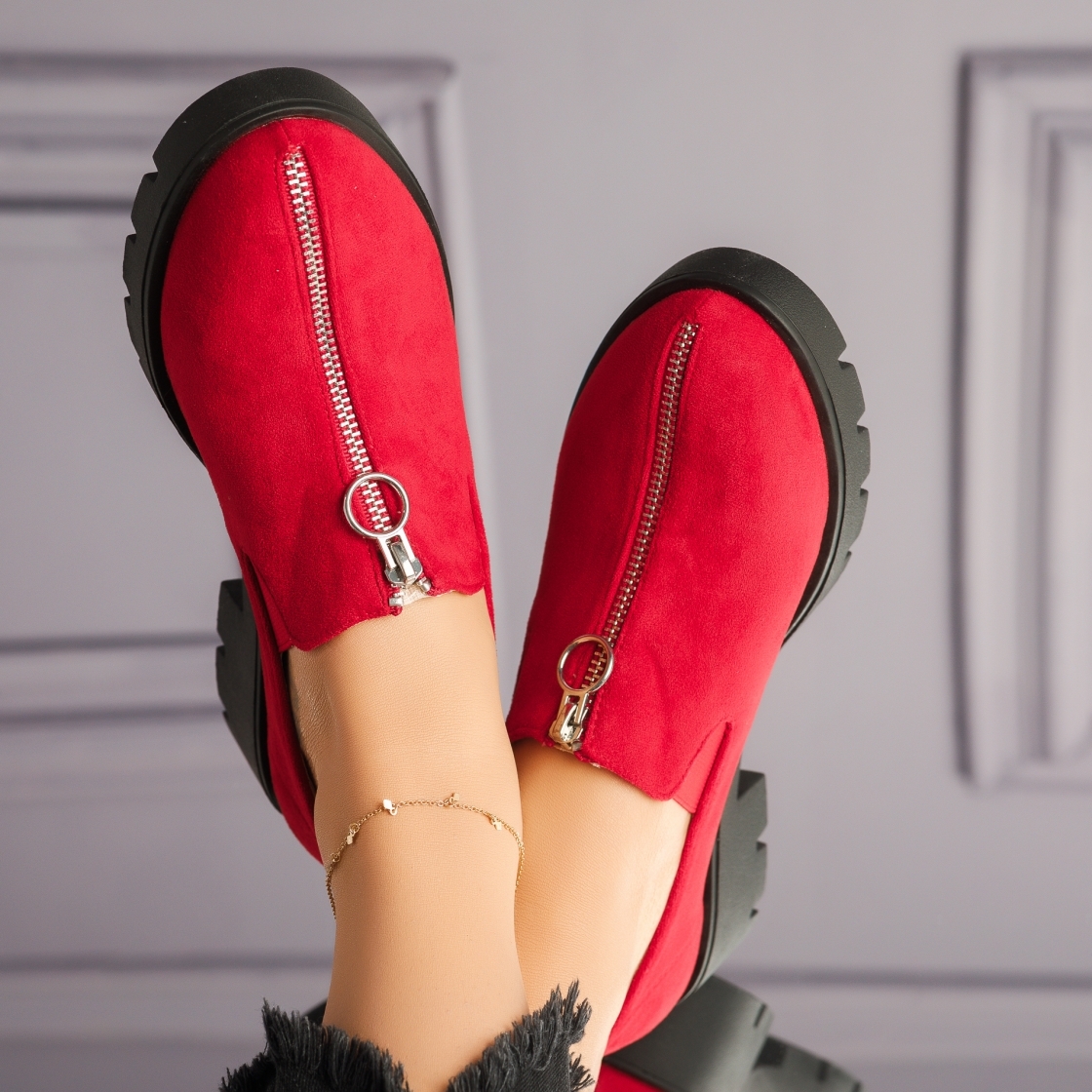 Alkalmi cipő piros Abrienda  #4176M