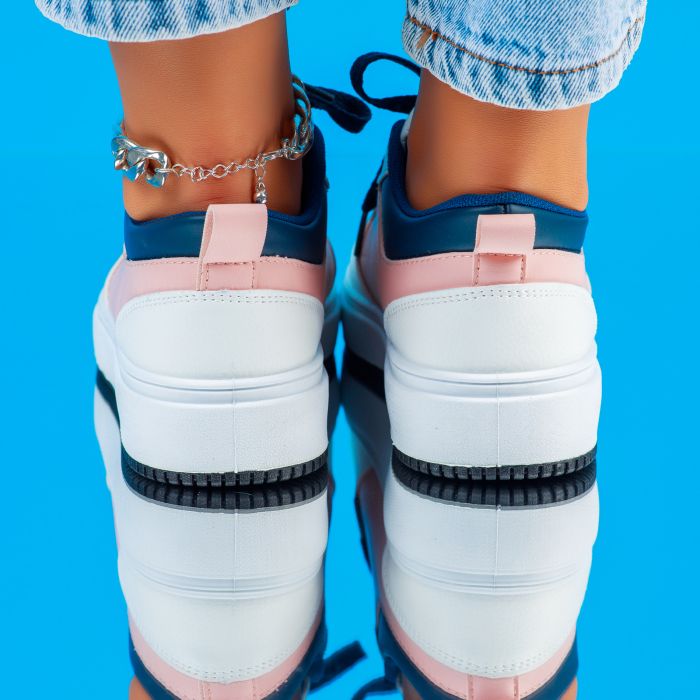 Дамски спортни обувки Iulia черен/розово #6501M