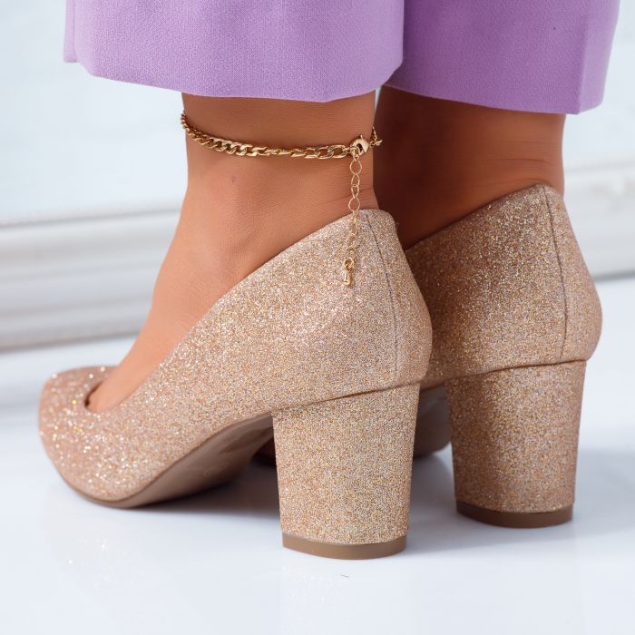 Alkalmi sarkú cipő Rózsaszín-Aranysárga Alexia #6681M