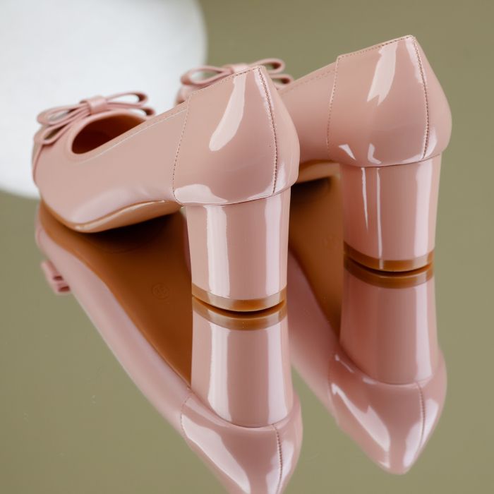 Pantofi Dama cu Toc Ana Nude #7004M