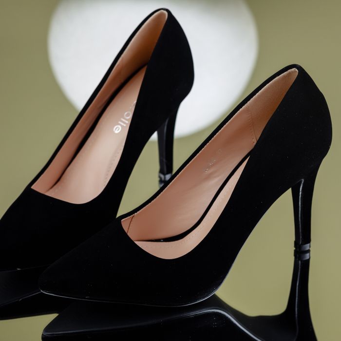 Pantofi Dama cu Toc Adana2 Negri #7122M