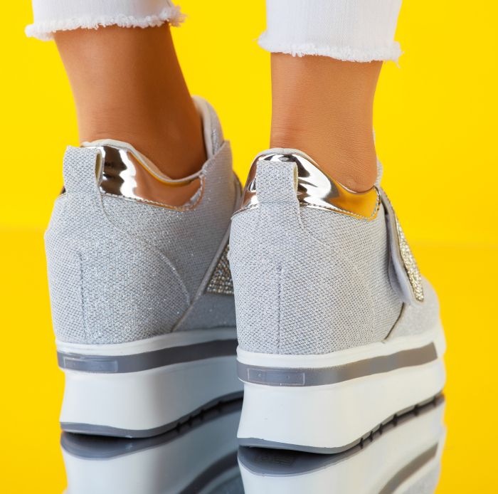 Дамски спортни обувки cu Platforma Genesis сребро #9509