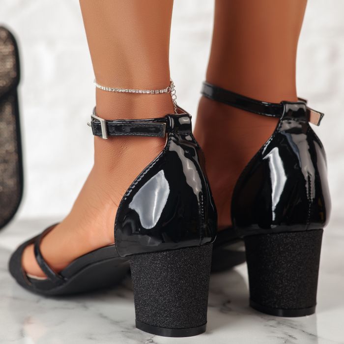Дамски сандали на ток Gracie Черен #10692