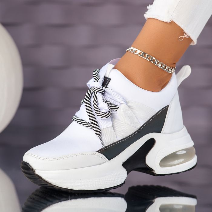 Дамски спортни обувки с платформа Joy Бяла #10477