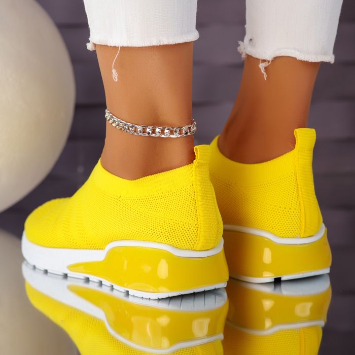 Дамски спортни обувки Cassey жълт #10769