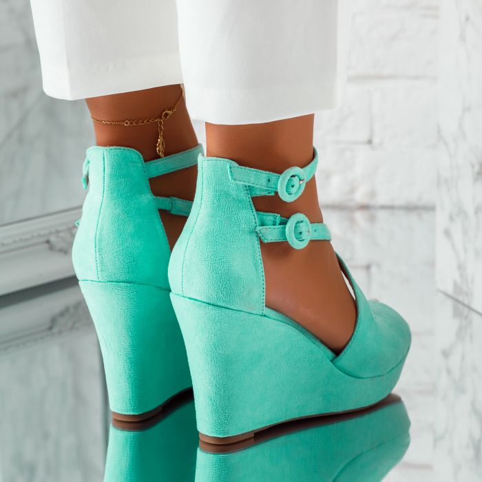 Дамски сандали с платформата Marissa метличина #11293
