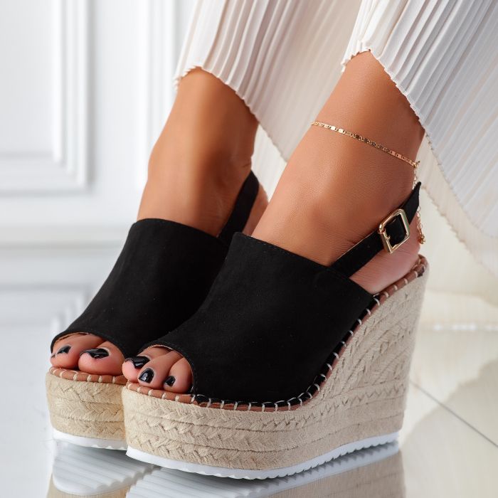 Sandale Dama cu Platforma Ami Negre #11308