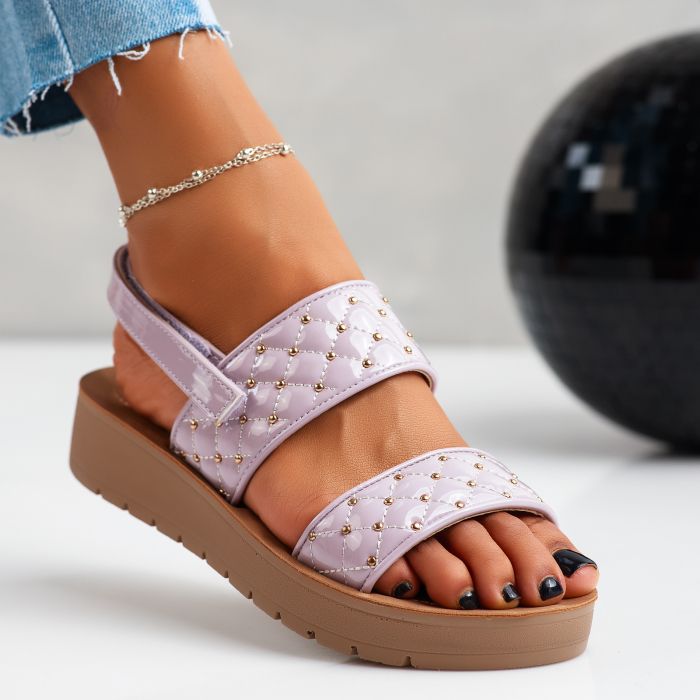Дамски сандали на платформа Oana лилаво #11706