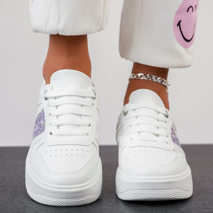 Дамски спортни обувки Gamma Бяло/Сребро #12056