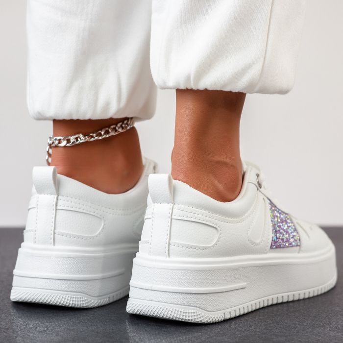 Дамски спортни обувки Gamma Бяло/Сребро #12056