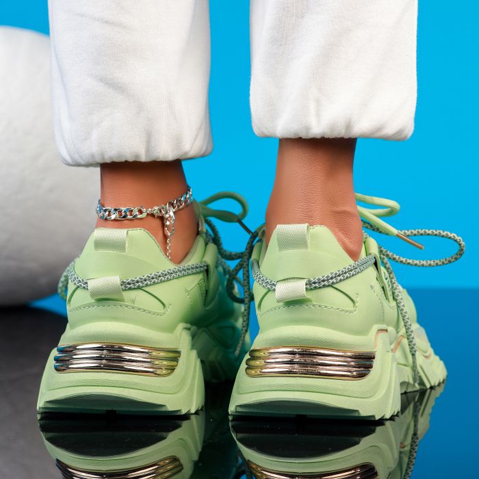 Дамски спортни обувки Viena Зелено #12020