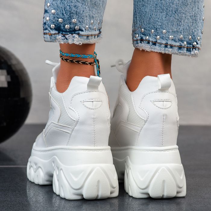 Дамски спортни обувки с платформата Marbella Бяло #12244