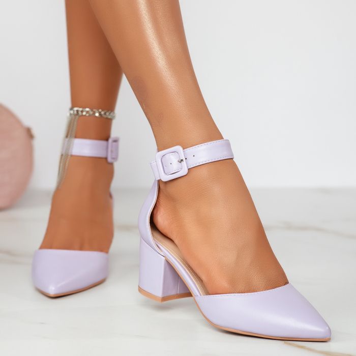 Дамски обувки с ток Luna лилаво #12410