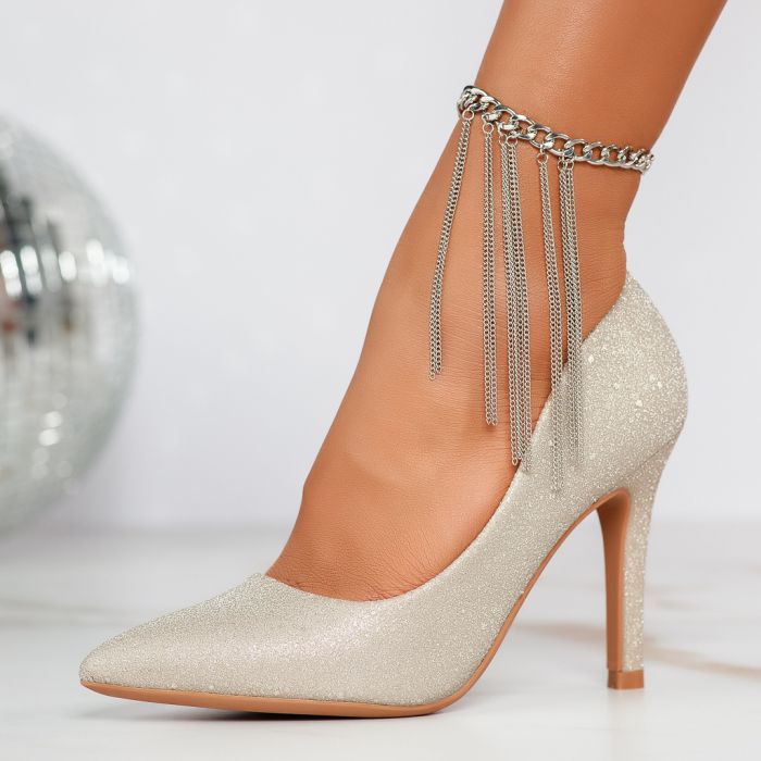 Дамски обувки с ток Zoe Златен #12386