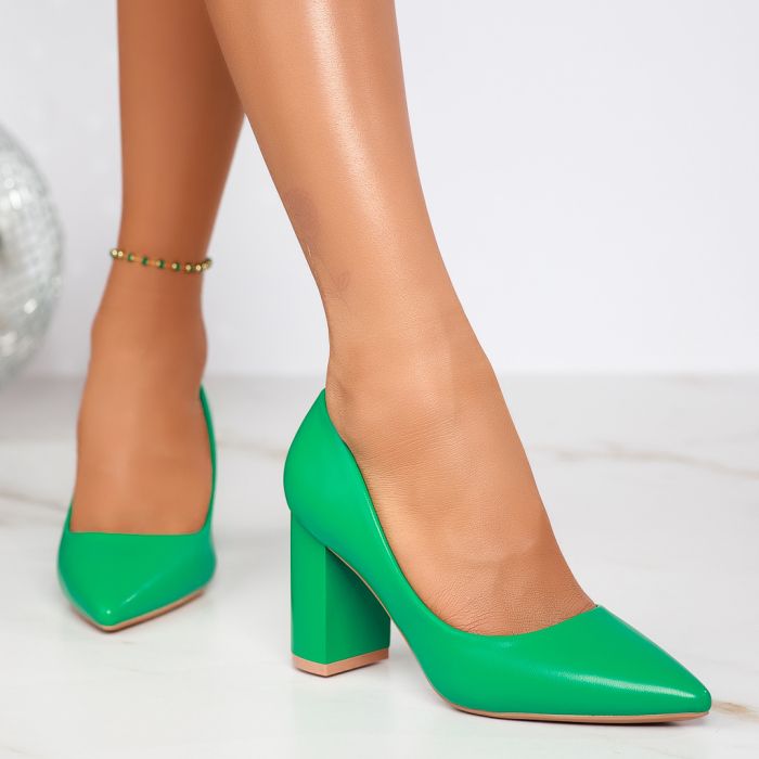 Дамски обувки с ток Alisa зелено #12355